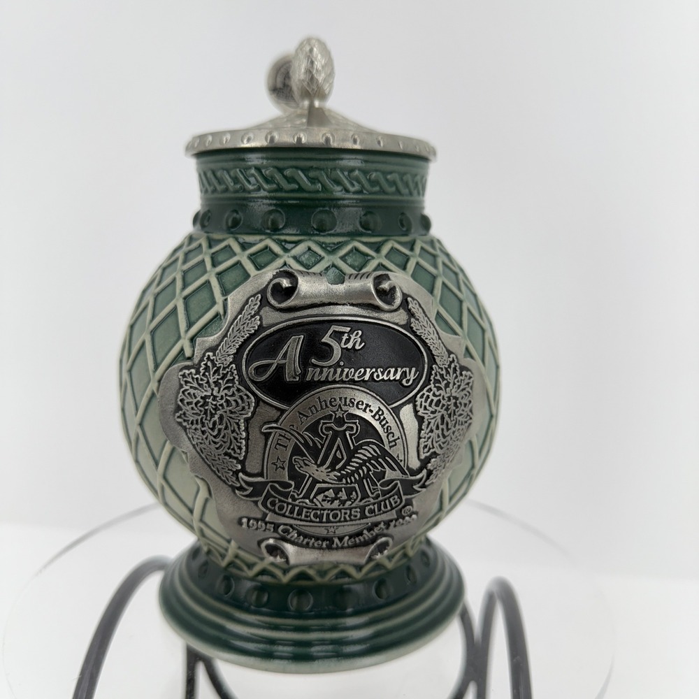 Anheuser-Busch Collectors Club 5th‎ Ann.y Stein 1999 Green Excellent CB13C  NEW